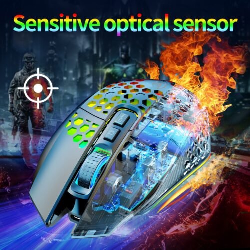 HXSJ T500 Hole Mouse 2.4G Backlight Rechargeable Wireless Mouse