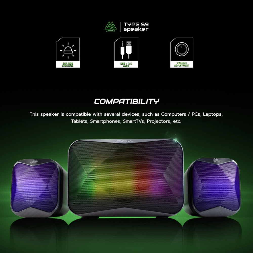 EGA Type S9 Gaming Speaker RGB Lighting