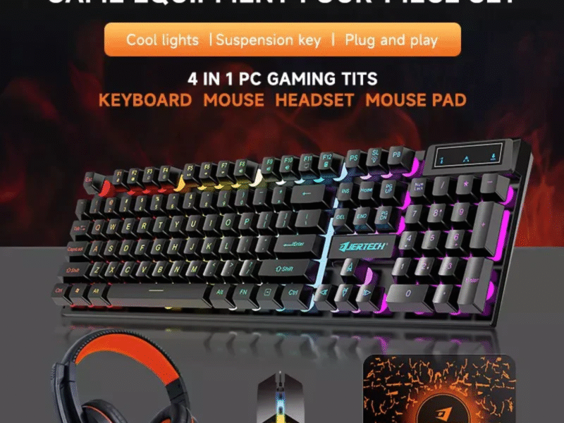 JERTECH CT4-01 | 4-in-1 Gaming Kit (Keyboard + Mouse + Headset + Mouse Pad)