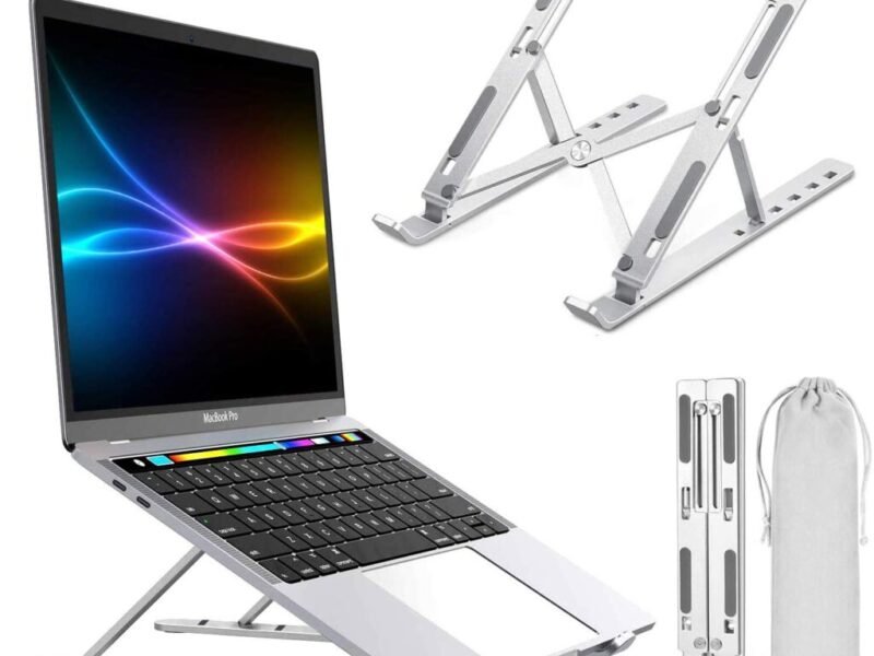 Portable Laptop Stand, Aluminum Alloy, Adjustable MacBook Stand for Desk Compatible with 10-16 inch Laptop and Tablets, such as MacBook Air, Pro, iPad Air, Pro, HP, Lenovo ThinkPad, Dell, Acer