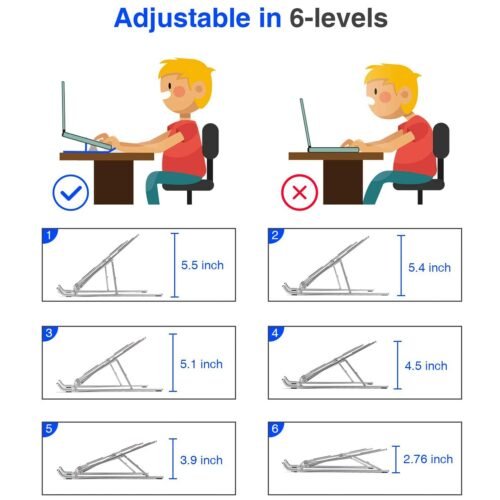 laptop stand 03 Portable Laptop Stand, Aluminum Alloy, Adjustable MacBook Stand for Desk Compatible with 10-16 inch Laptop and Tablets, such as MacBook Air, Pro, iPad Air, Pro, HP, Lenovo ThinkPad, Dell, Acer