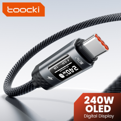 Toocki 240W Super Fast Charging Type C to Type C Data Cable Smart OLED Digital Display PD 3.1 Protocol Support SFC2.0
