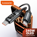 Toocki 240W Super Fast Charging Type C to Type C Data Cable Smart OLED Digital Display PD 3.1 Protocol Support SFC2.0