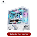 WJCOOLMAN Mille M-ATX Analog Screen Panorama Tempered Glass Gaming Case (White) 1 Year Warranty