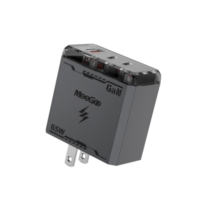 MEEGOO 65W 3-Port GAN Fast Charger PD*2+QC3.0 Foldable Plug Pin for Mobile Laptop TISI STANDARD