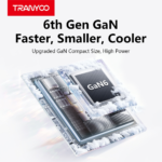 TRANYOO US10 TIS Certified 4-Port 100W GaN Ultra-Fast Charger with Digital Display; GaN Charger 240W Charging Cable