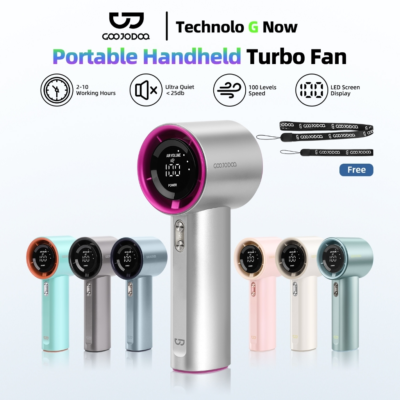 GOOJODOQ Gfs001 Portable Fan Type C Fan Cooling Steam Fan with Display Mobile Fan