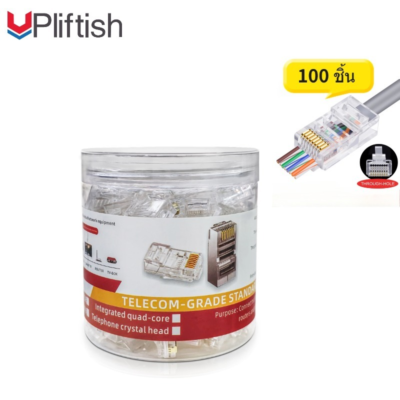 Upliftish Plug Module Ethernet Cable CAT6 UTP rj45 100pcs Passable RJ45 Network Connector