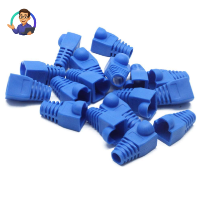 RJ45 CAT5 CAT5E CAT6 Covers Strain Relief Boots (Blue)100Pcs