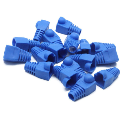 RJ45 CAT5 CAT5E CAT6 Covers Strain Relief Boots (Blue)100Pcs