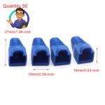 RJ45 CAT5 CAT5E CAT6 Covers Strain Relief Boots (Blue)100Pcs