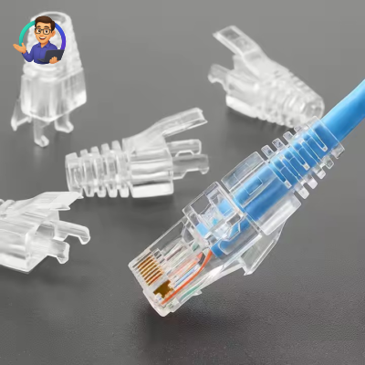 Transparent RJ45 Network Cable Plug Boots (50 PCS)