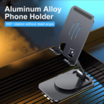 GOOJODOQ Portable Ultra Thin Metal Tablet Stand Accessories for iPad Xiaomi Samsung (Black)
