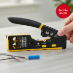 Adjustable patch cord crimping pliers For Modular Data Cables with Wire Stripping and Cutting for RJ11/RJ12/RJ45 Pass-Thru