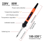 TASKTOOL Soldering Iron 80W LCD Screen Electric Iron Soldering Iron 220v Temperature Adjustable 180-520°C Fast Heating