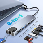 USB C 8 in 1 Hub 4K HDMI USB 3.0 SD Card Reader RJ45 Multi Adapter for PC Laptop Macbook Pro Converter