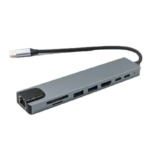 USB C 8 in 1 Hub 4K HDMI USB 3.0 SD Card Reader RJ45 Multi Adapter for PC Laptop Macbook Pro Converter