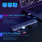 USB C 8 in 1 Hub 4K HDMI USB 3.0 SD Card Reader RJ45 Multi Adapter for PC Laptop Macbook Pro Converter