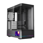 Jungle Leopard AC-02 PC Case Curved Glass Black / White ATX Chassis Screen 5.5 Inch Dual Chamber