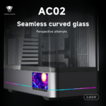 Jungle Leopard AC-02 PC Case Curved Glass Black / White ATX Chassis Screen 5.5 Inch Dual Chamber