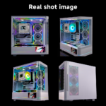 Jungle Leopard AC-02 PC Case Curved Glass Black / White ATX Chassis Screen 5.5 Inch Dual Chamber