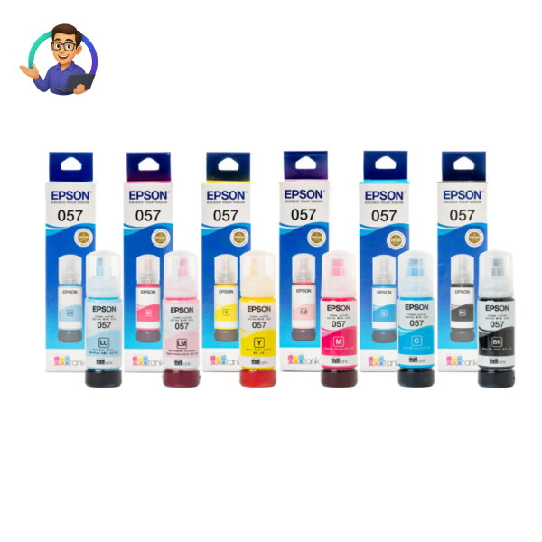 EPSON 057 Original Toner T09D100-600 FOR EPSON L8050, L18050 Ink Set 70ml x 6 (BK/C/M/Y/LC/LM)