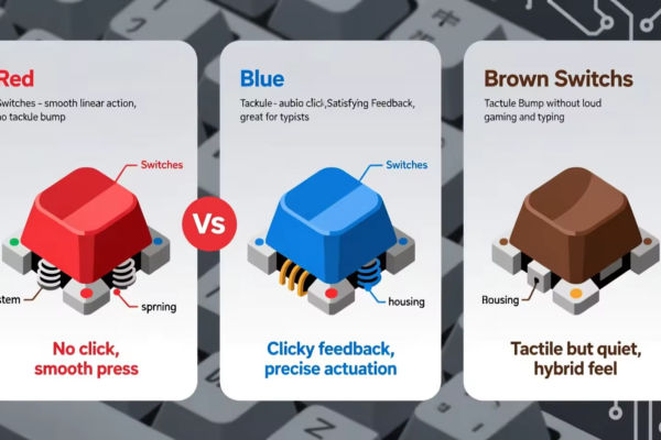 Mechanical Keyboard Switch Types Explained (Red, Brown, Blue)